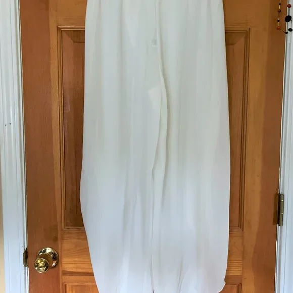 Women's Vestidos Size L White Butterfly Pants - Picture 2 of 11